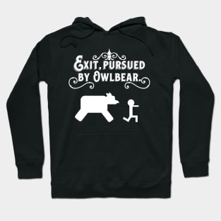 Exit, Pursued by Owlbear! (Darker Shirts) Hoodie